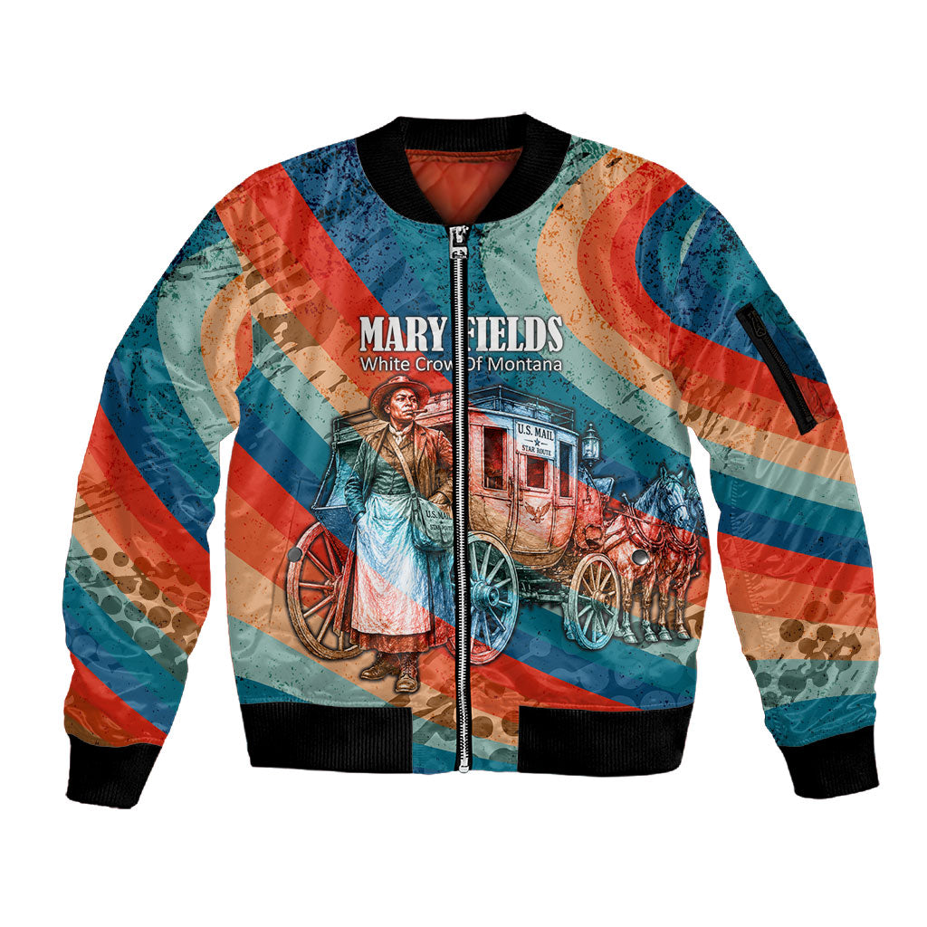 Mary Fields Stagecoach Sleeve Zip Bomber Jacket Vintage Retro Grunge Aesthetic Wild West History