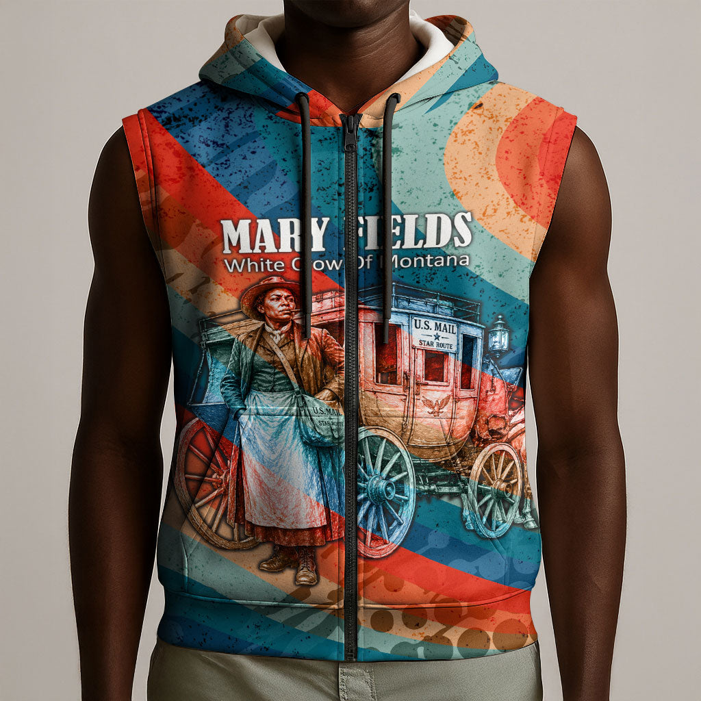 Mary Fields Stagecoach Sleeveless Zip Hoodie Vintage Retro Grunge Aesthetic Wild West History
