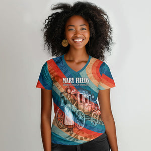Mary Fields Stagecoach Women V-Neck T-Shirt Vintage Retro Grunge Aesthetic Wild West History