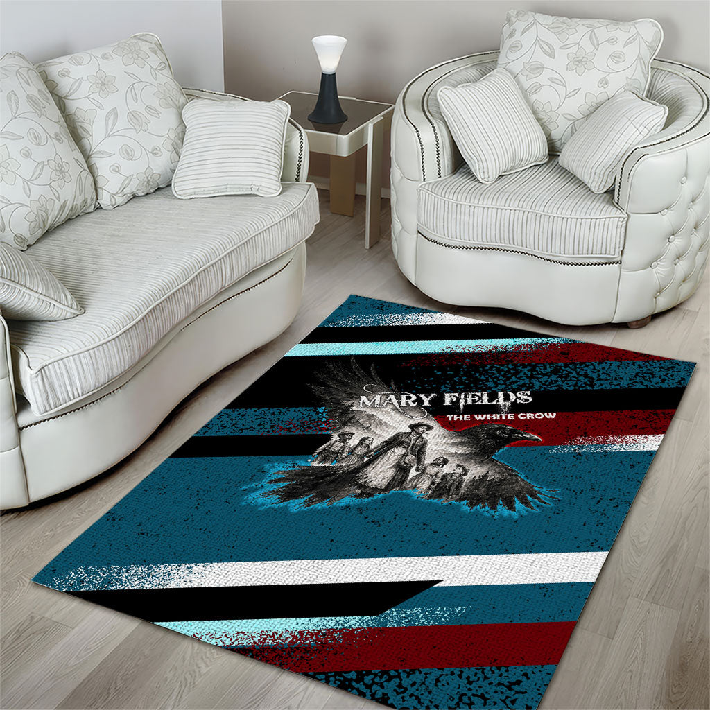 Mary Fields The White Crow Area Rug Vintage Grunge Wild West Portrait And Crow