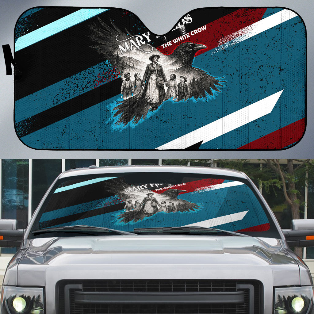 Mary Fields The White Crow Auto Sun Shade Vintage Grunge Wild West Portrait And Crow