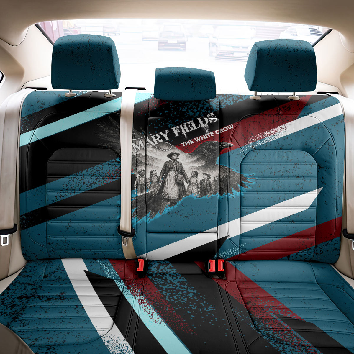 Mary Fields The White Crow Back Car Seat Cover Vintage Grunge Wild West Portrait And Crow