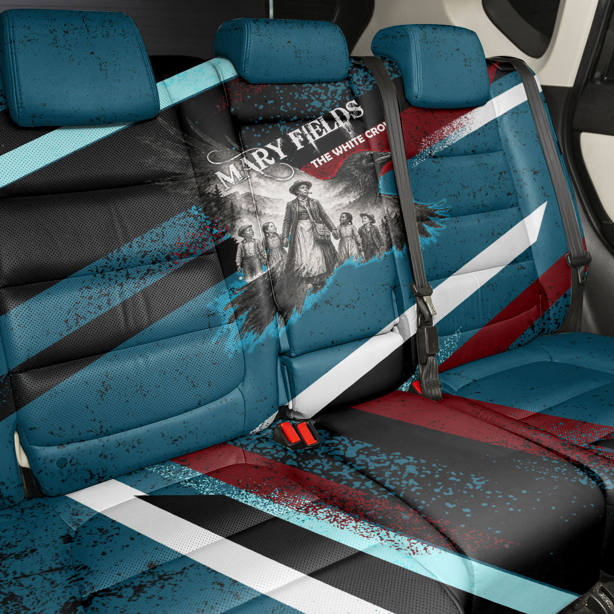 Mary Fields The White Crow Back Car Seat Cover Vintage Grunge Wild West Portrait And Crow