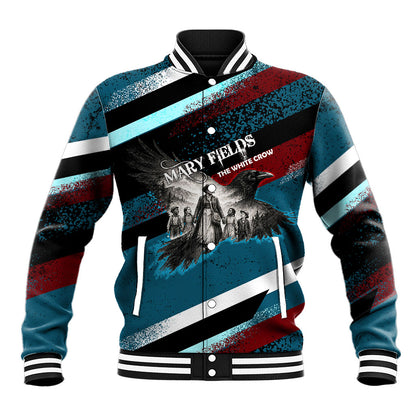 Mary Fields The White Crow Baseball Jacket Vintage Grunge Wild West Portrait And Crow