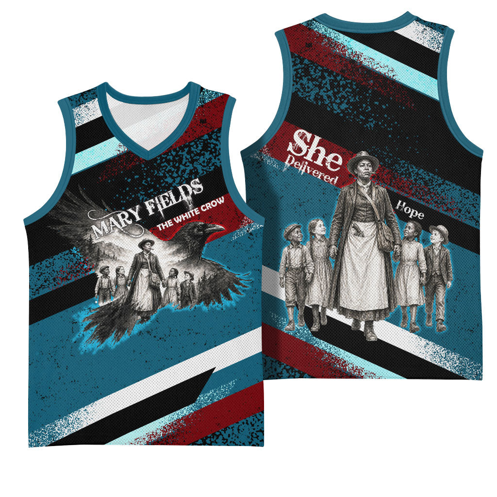 Mary Fields The White Crow Basketball Jersey Vintage Grunge Wild West Portrait And Crow