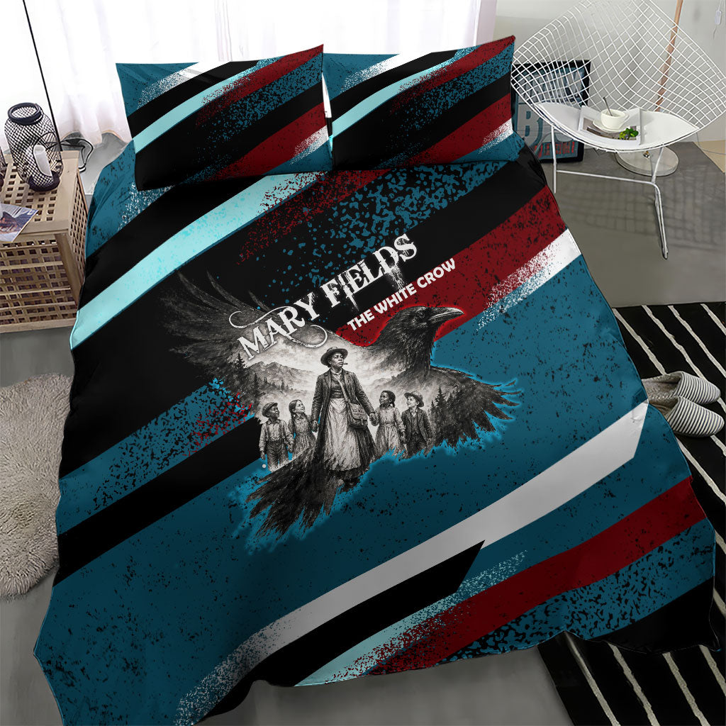 Mary Fields The White Crow Bedding Set Vintage Grunge Wild West Portrait And Crow