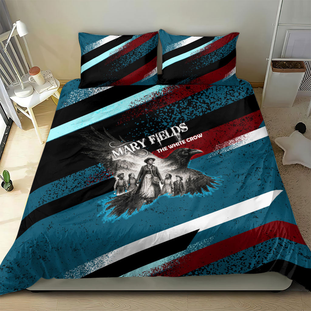 Mary Fields The White Crow Bedding Set Vintage Grunge Wild West Portrait And Crow