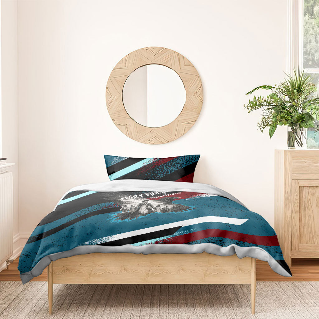 Mary Fields The White Crow Bedding Set Vintage Grunge Wild West Portrait And Crow