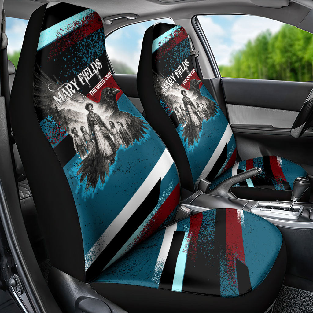 Mary Fields The White Crow Car Seat Cover Vintage Grunge Wild West Portrait And Crow