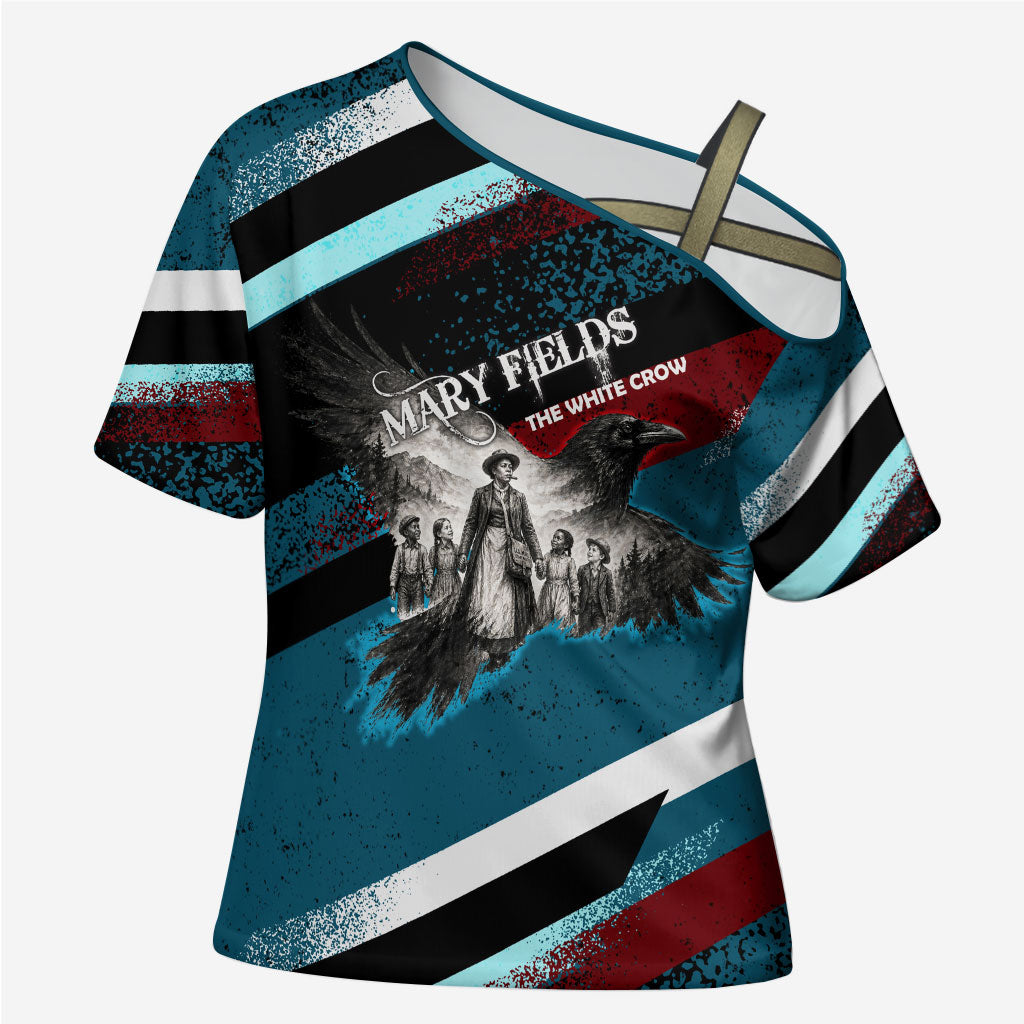 Mary Fields The White Crow Cross Shoulder Shirt Vintage Grunge Wild West Portrait And Crow