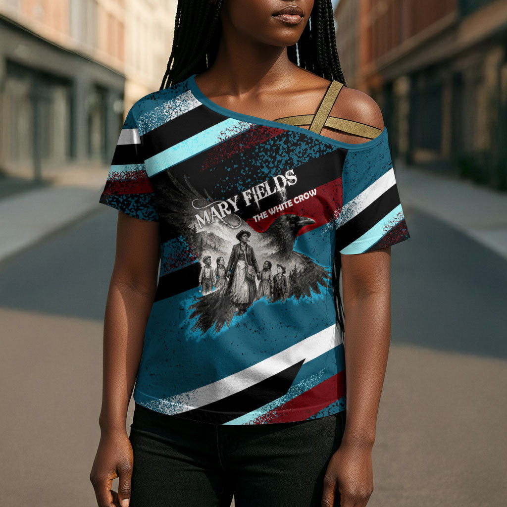 Mary Fields The White Crow Cross Shoulder Shirt Vintage Grunge Wild West Portrait And Crow