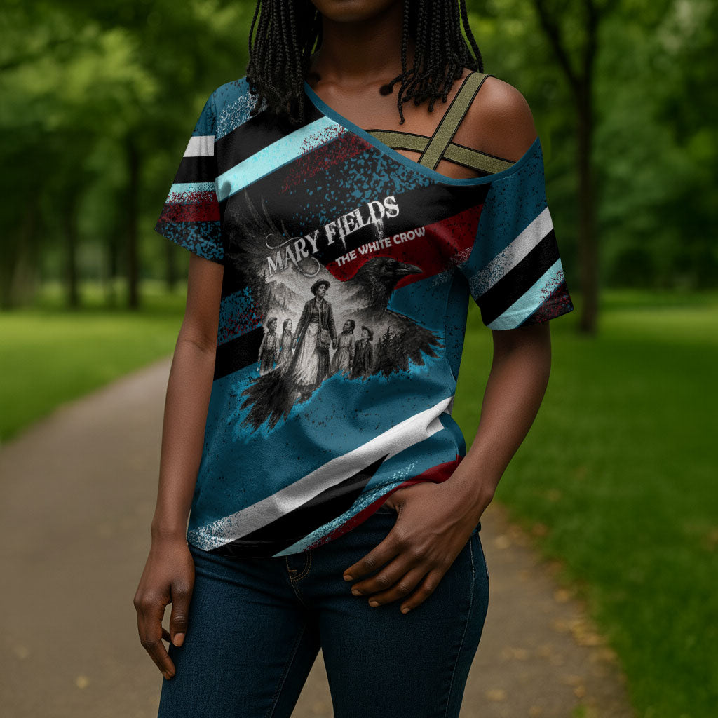 Mary Fields The White Crow Cross Shoulder Shirt Vintage Grunge Wild West Portrait And Crow