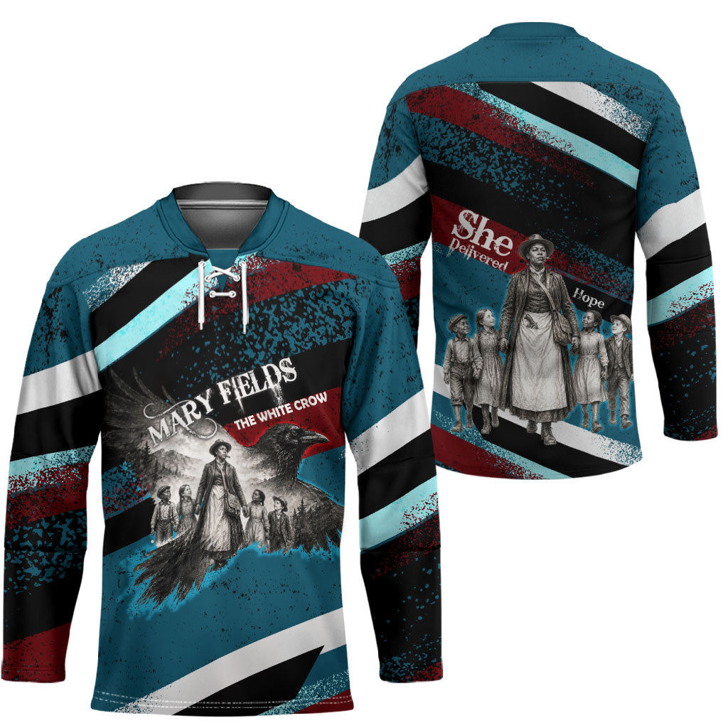 Mary Fields The White Crow Hockey Jersey Vintage Grunge Wild West Portrait And Crow