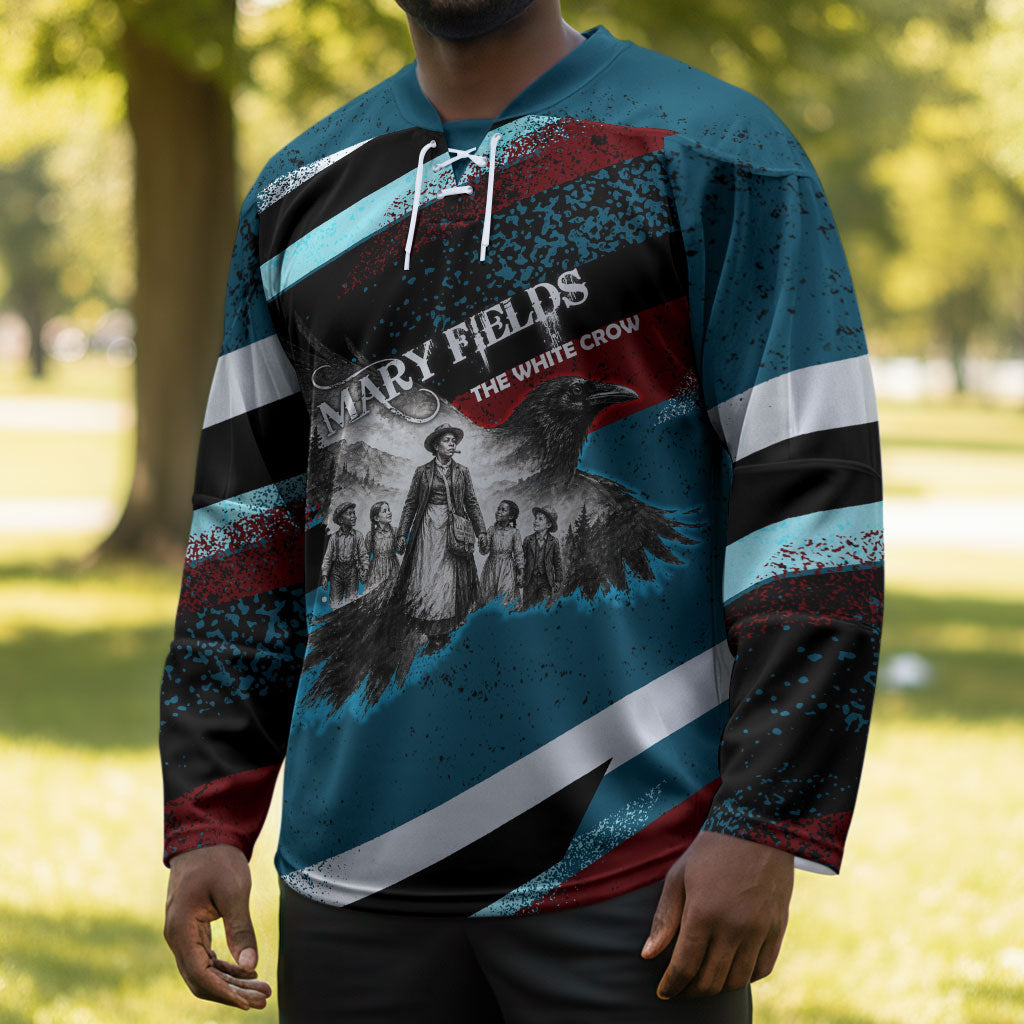Mary Fields The White Crow Hockey Jersey Vintage Grunge Wild West Portrait And Crow