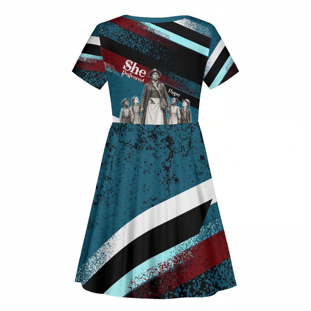Mary Fields The White Crow Kid Short Sleeve Dress Vintage Grunge Wild West Portrait And Crow