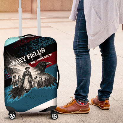 Mary Fields The White Crow Luggage Cover Vintage Grunge Wild West Portrait And Crow