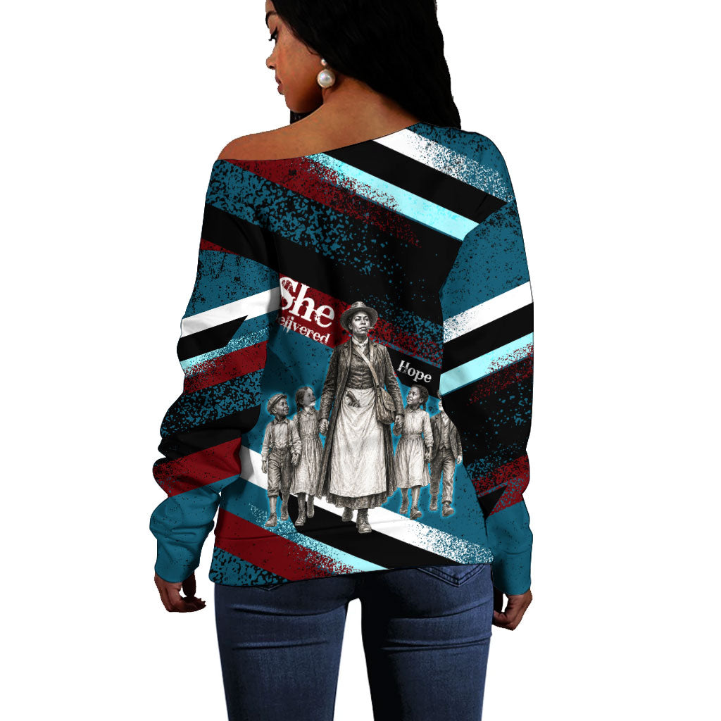 Mary Fields The White Crow Off Shoulder Sweater Vintage Grunge Wild West Portrait And Crow