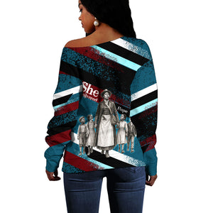 Mary Fields The White Crow Off Shoulder Sweater Vintage Grunge Wild West Portrait And Crow