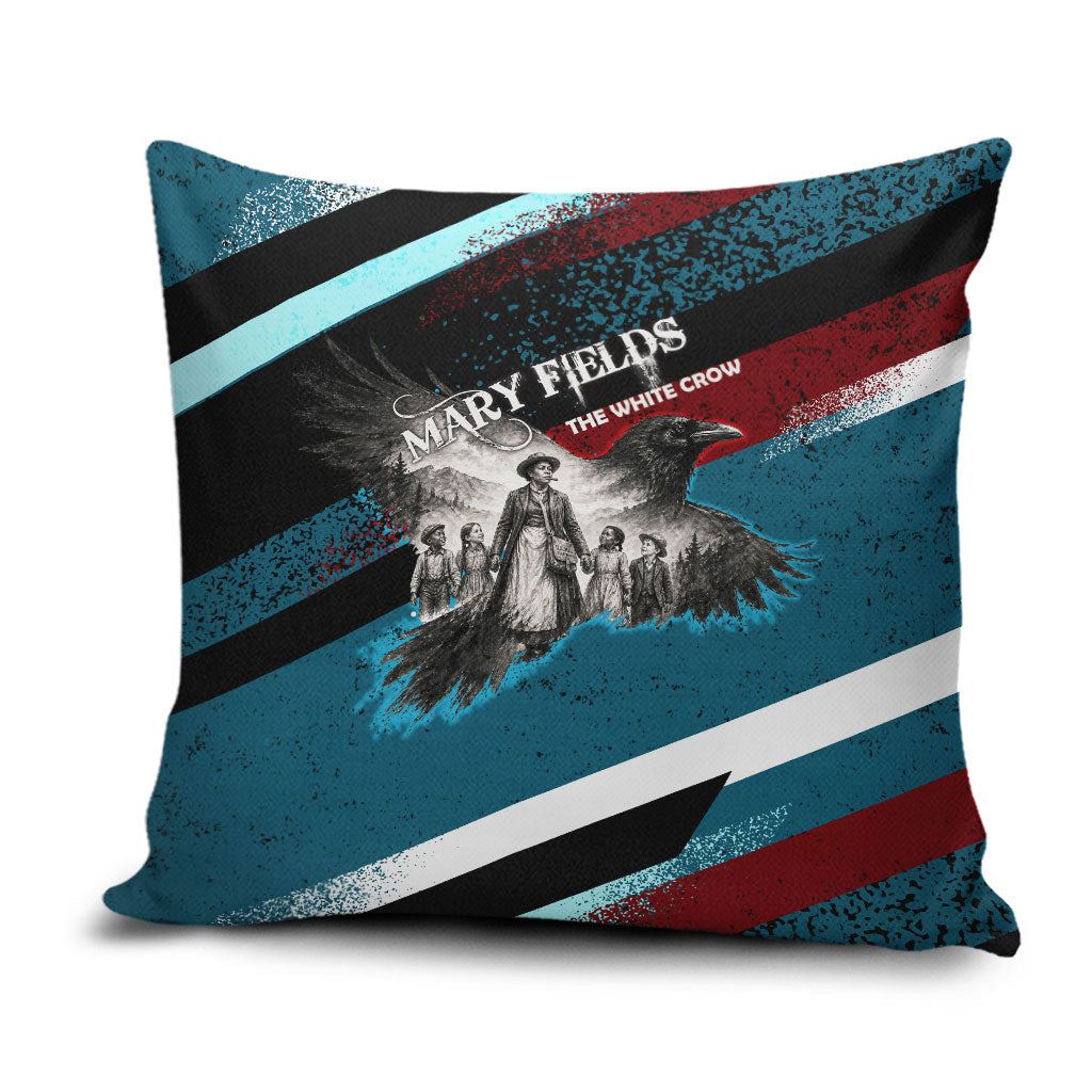 Mary Fields The White Crow Pillow Cover Vintage Grunge Wild West Portrait And Crow