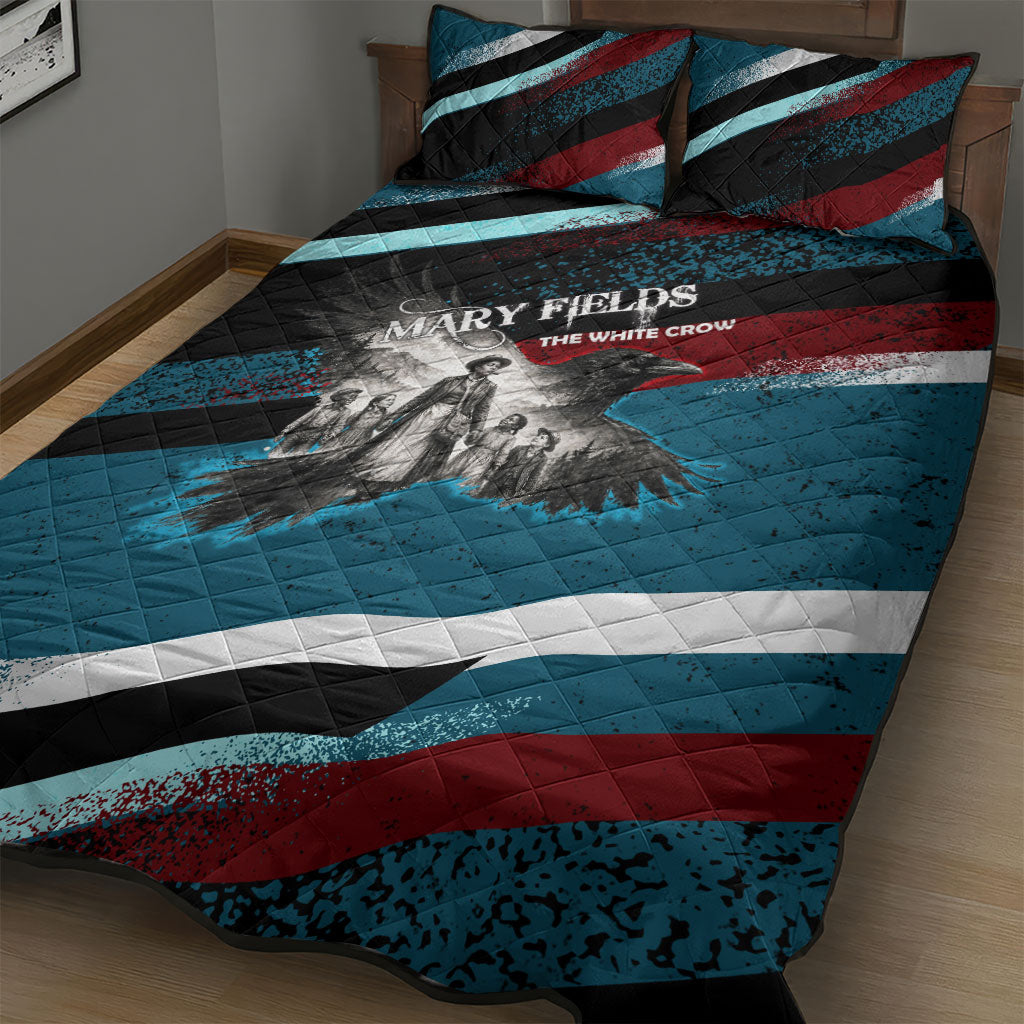 Mary Fields The White Crow Quilt Bed Set Vintage Grunge Wild West Portrait And Crow