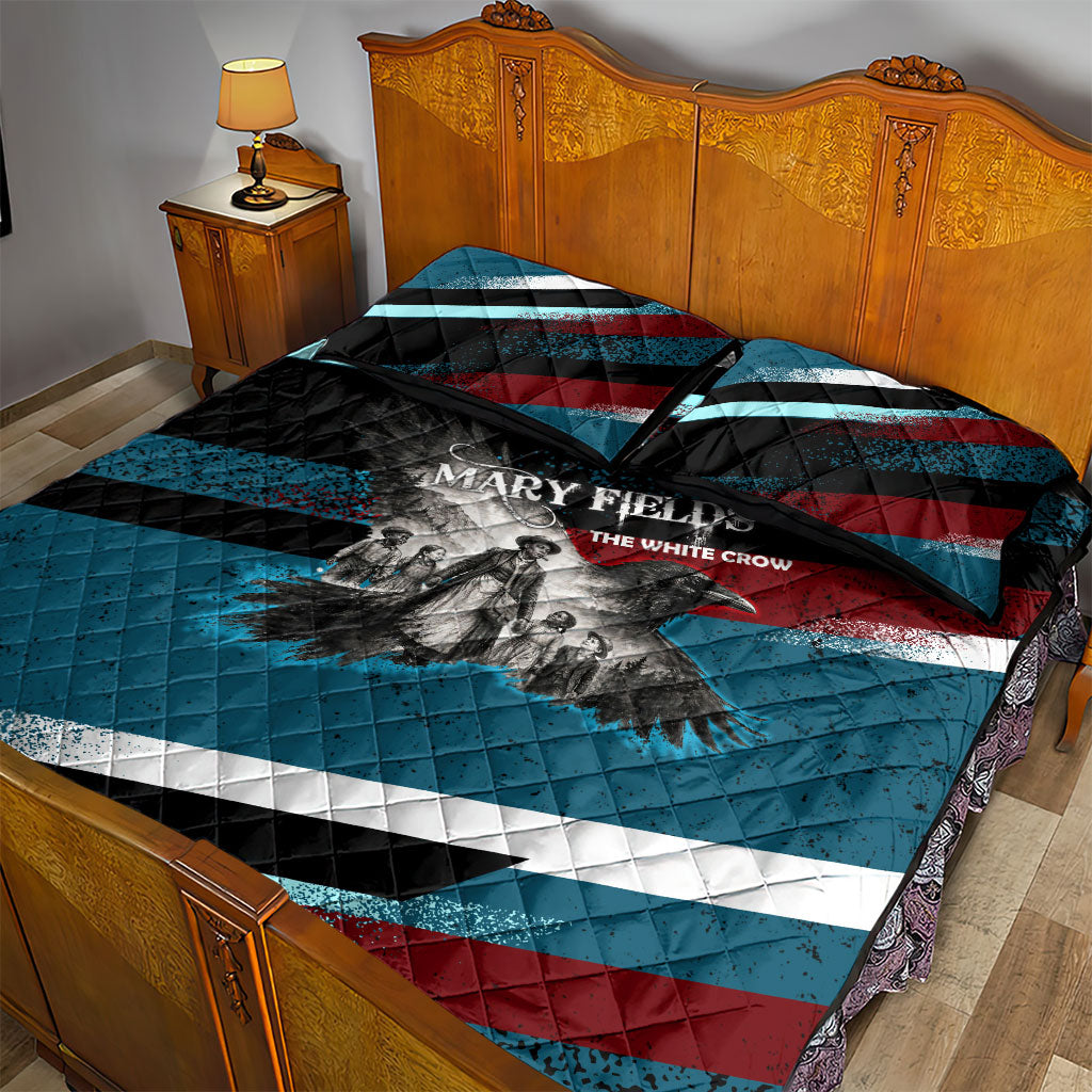 Mary Fields The White Crow Quilt Bed Set Vintage Grunge Wild West Portrait And Crow
