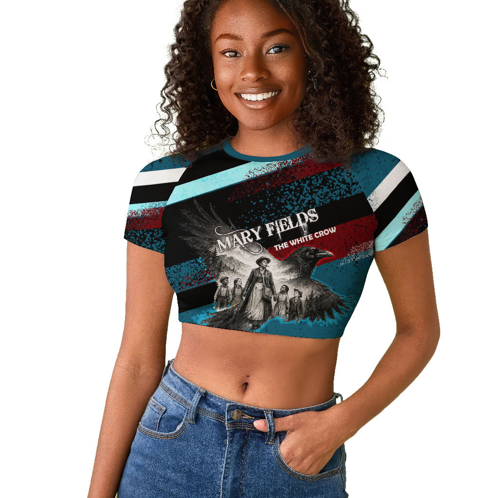 Mary Fields The White Crow Raglan Cropped T shirt Vintage Grunge Wild West Portrait And Crow