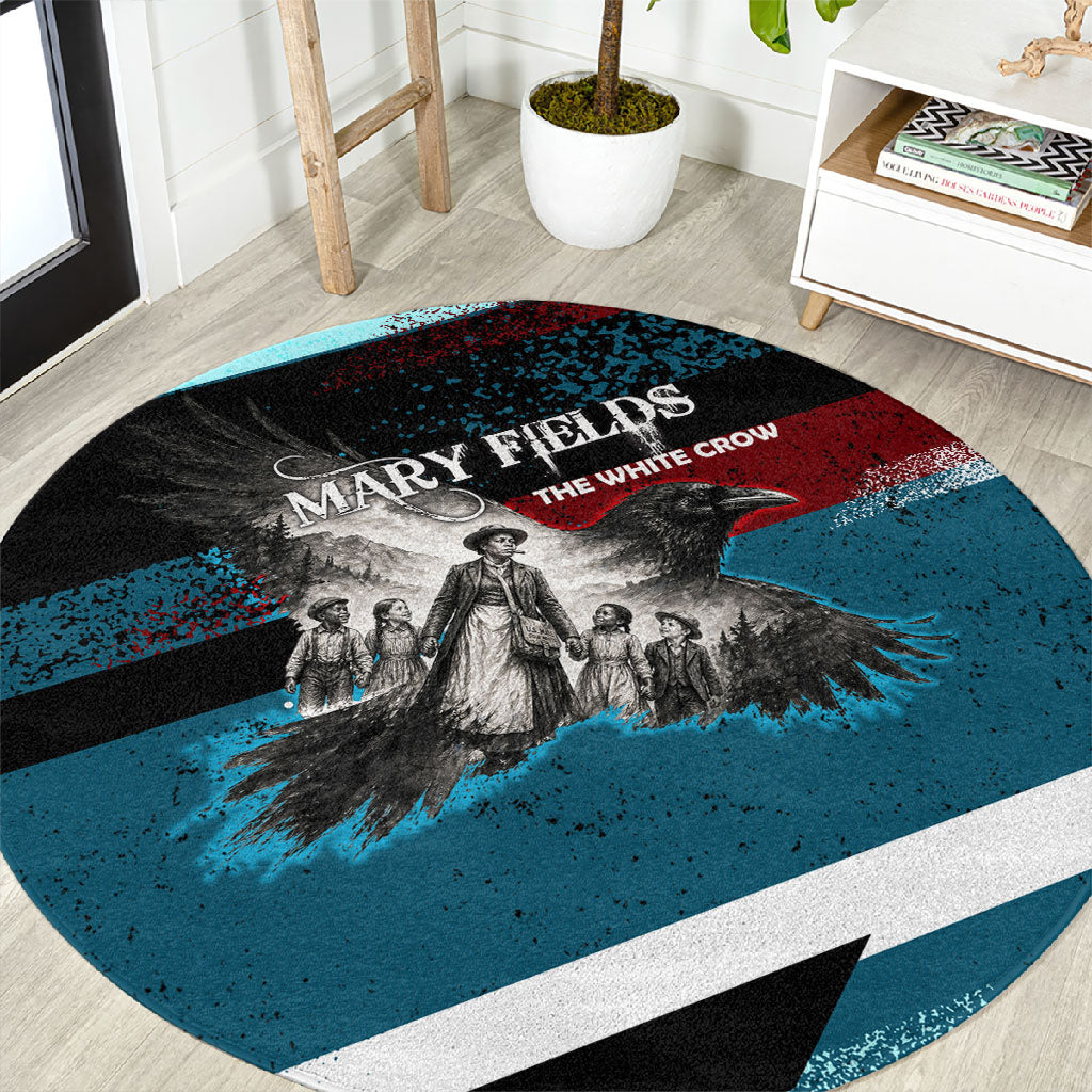 Mary Fields The White Crow Round Carpet Vintage Grunge Wild West Portrait And Crow