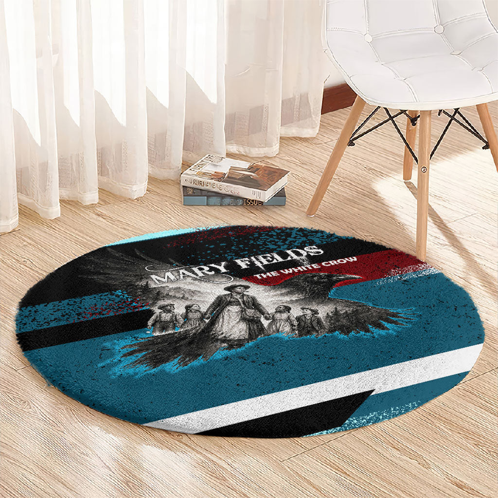 Mary Fields The White Crow Round Carpet Vintage Grunge Wild West Portrait And Crow