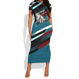 Mary Fields The White Crow Short Sleeve Bodycon Dress Vintage Grunge Wild West Portrait And Crow