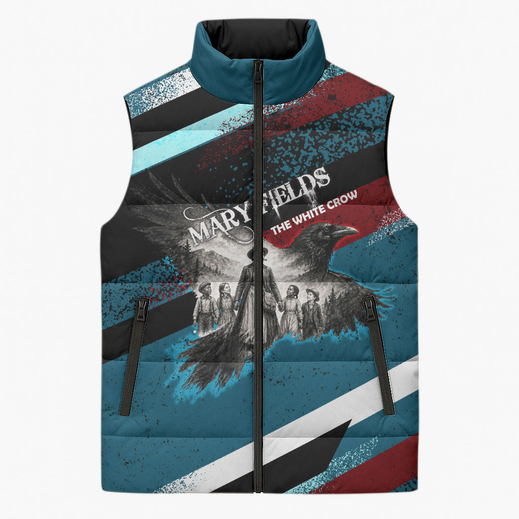 Mary Fields The White Crow Sleeveless Puffer Jacket Vintage Grunge Wild West Portrait And Crow