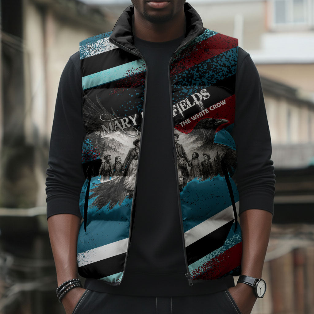 Mary Fields The White Crow Sleeveless Puffer Jacket Vintage Grunge Wild West Portrait And Crow