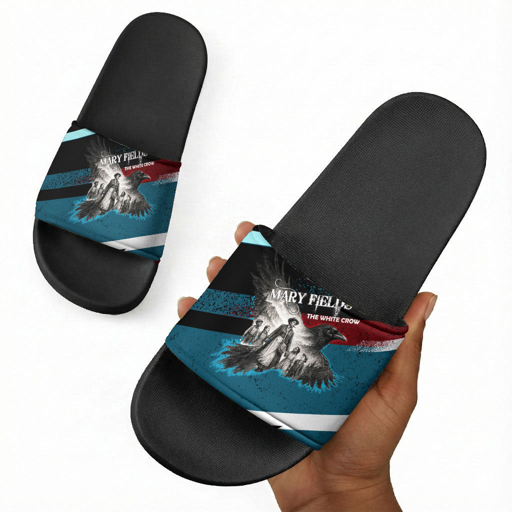 Mary Fields The White Crow Slide Sandals Vintage Grunge Wild West Portrait And Crow