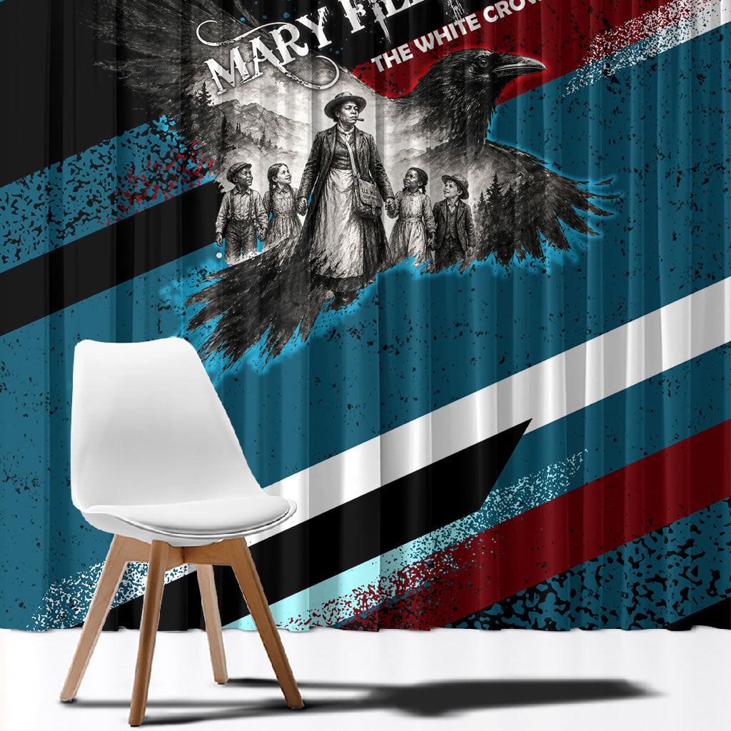 Mary Fields The White Crow Window Curtain Vintage Grunge Wild West Portrait And Crow