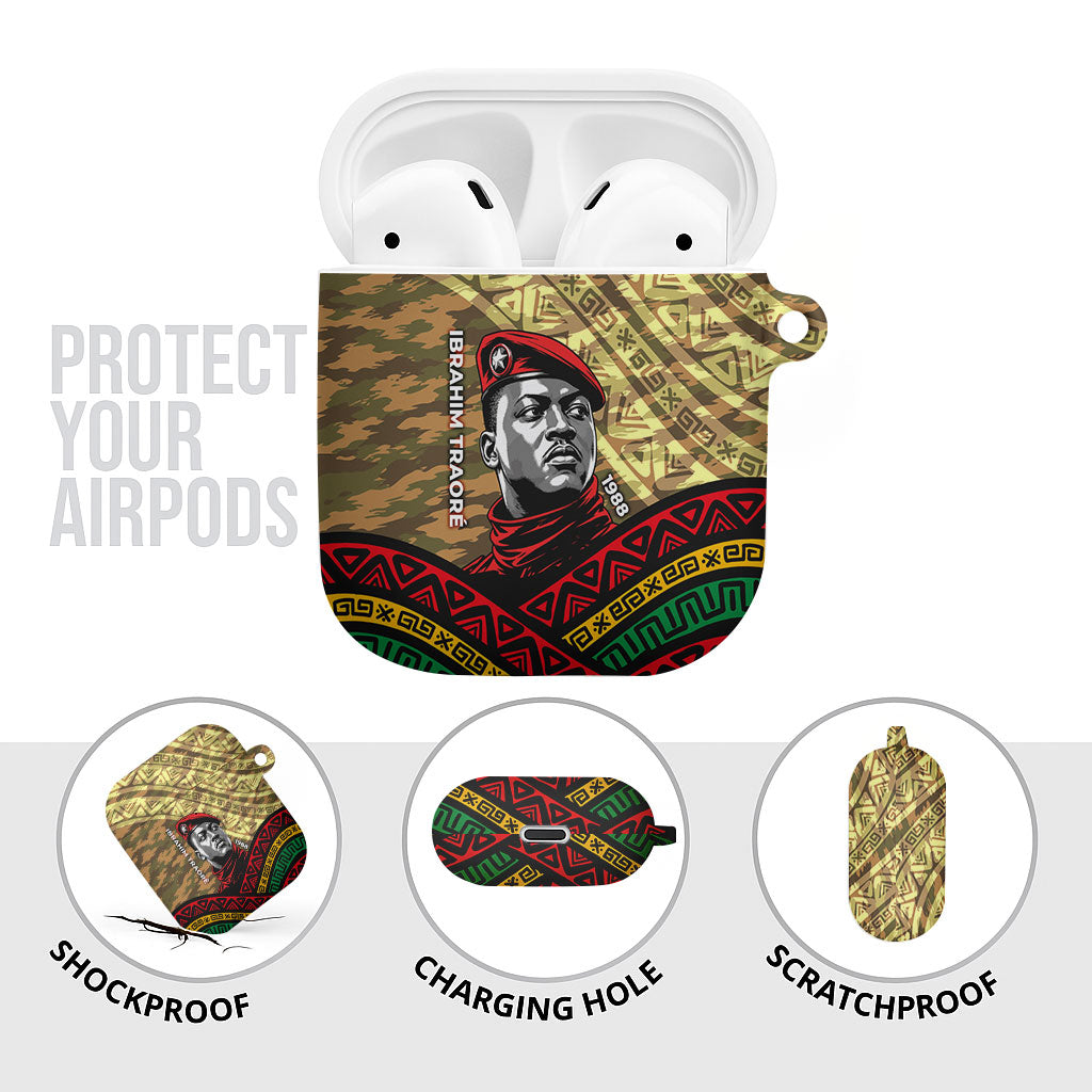 Ibrahim Traore Burkina Faso AirPods Case West African Revolutionary Art