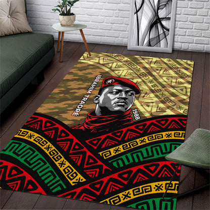 Ibrahim Traore Burkina Faso Area Rug West African Revolutionary Art
