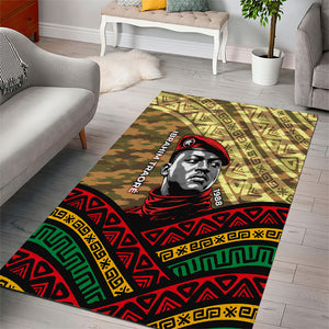 Ibrahim Traore Burkina Faso Area Rug West African Revolutionary Art