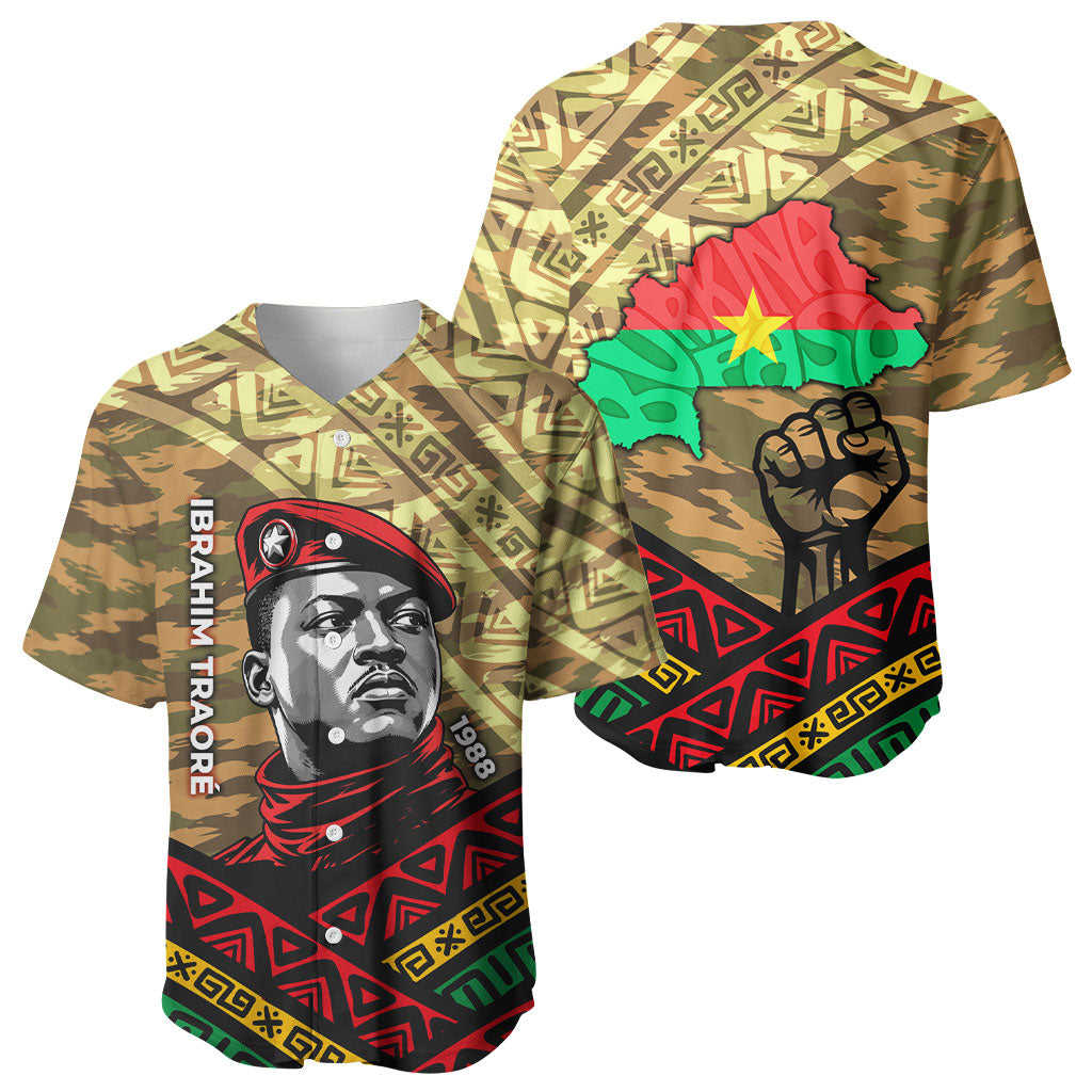 Ibrahim Traore Burkina Faso Baseball Jersey West African Revolutionary Art