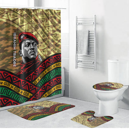 Ibrahim Traore Burkina Faso Bathroom Set West African Revolutionary Art