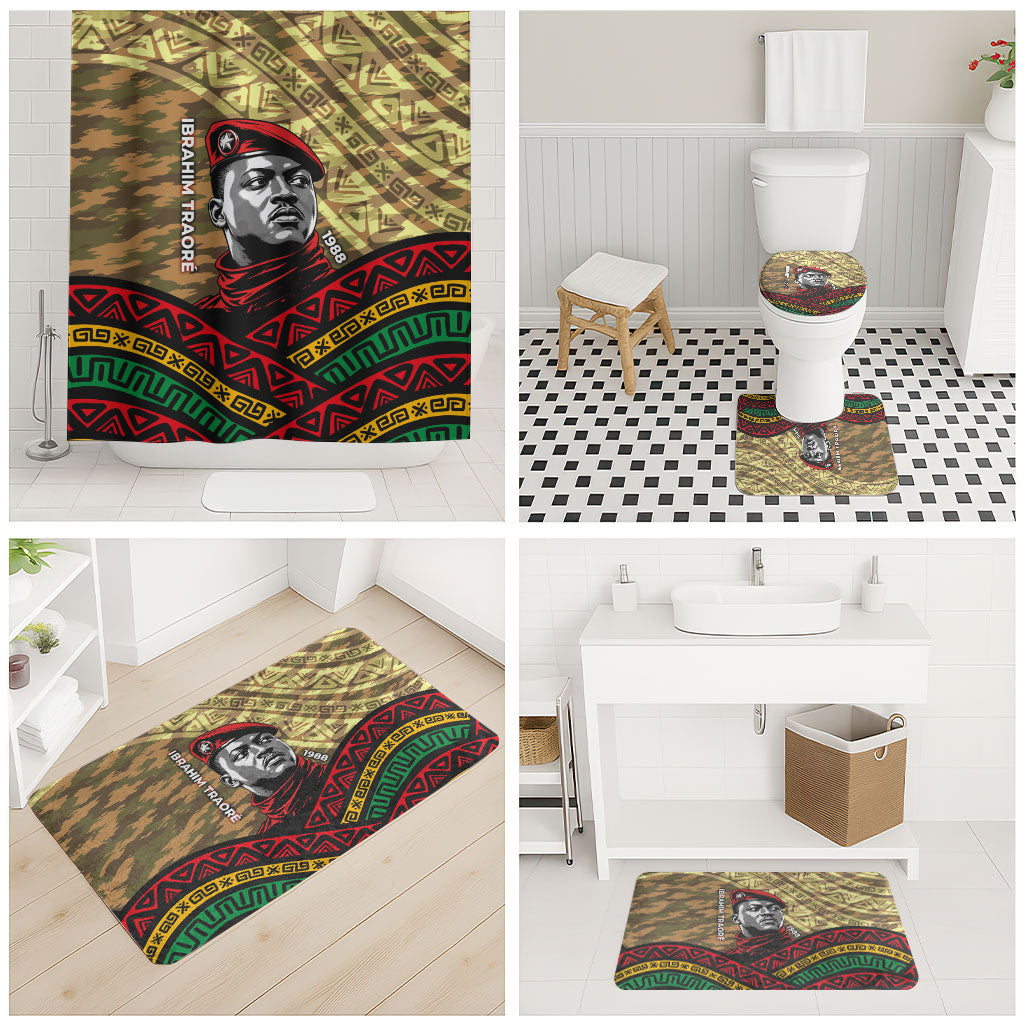 Ibrahim Traore Burkina Faso Bathroom Set West African Revolutionary Art