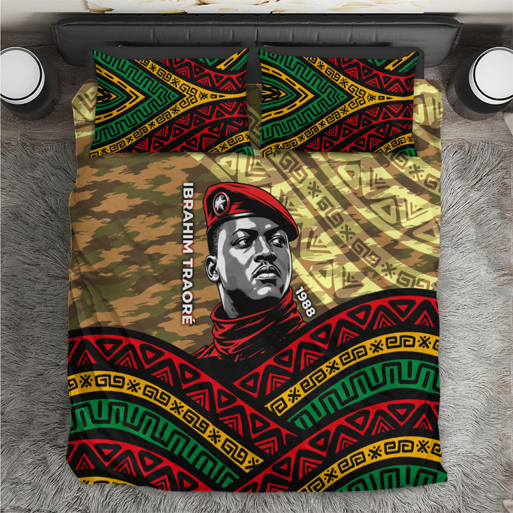 Ibrahim Traore Burkina Faso Bedding Set West African Revolutionary Art