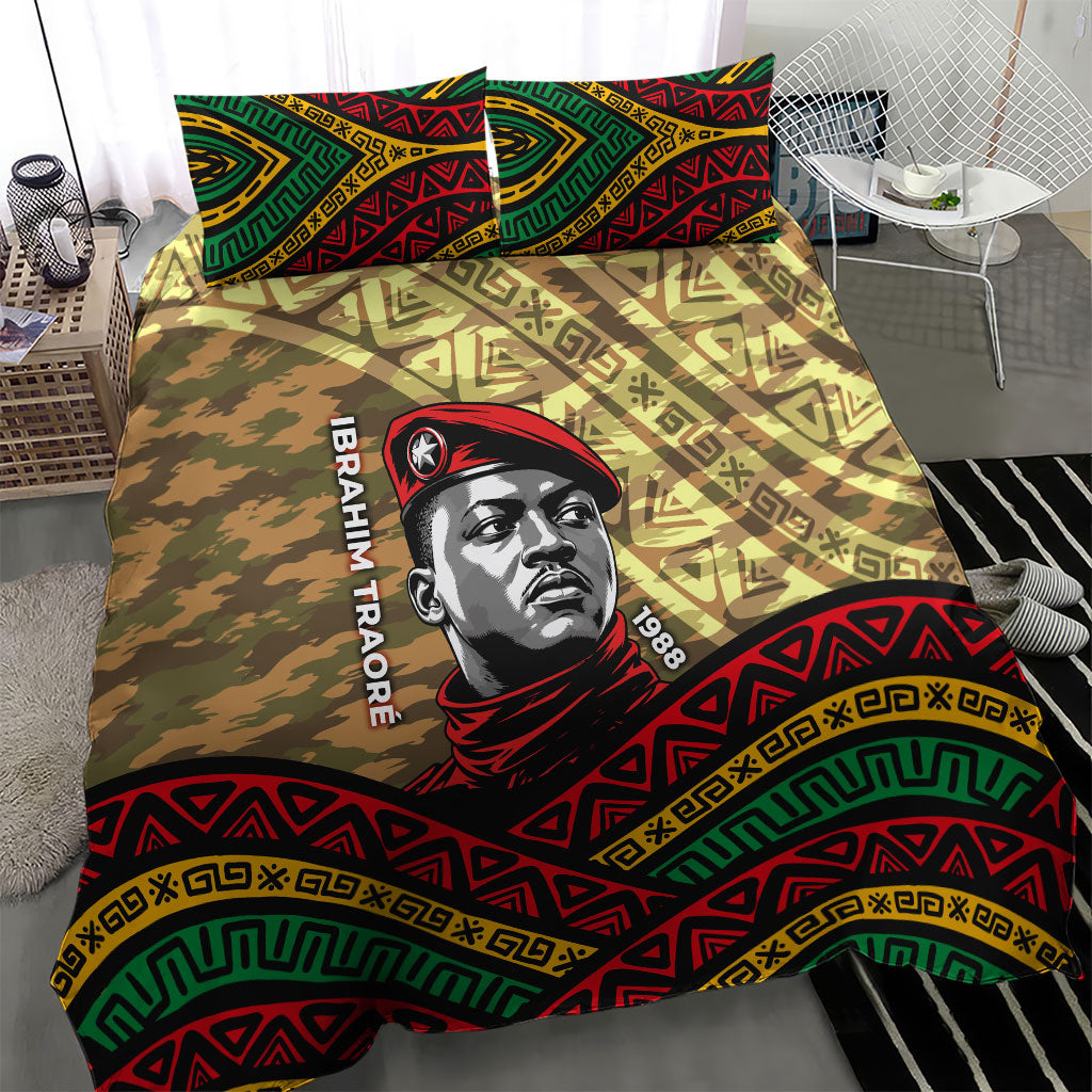 Ibrahim Traore Burkina Faso Bedding Set West African Revolutionary Art