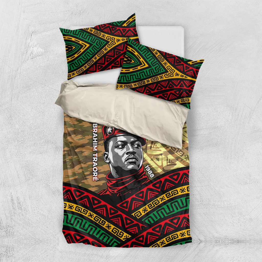 Ibrahim Traore Burkina Faso Bedding Set West African Revolutionary Art