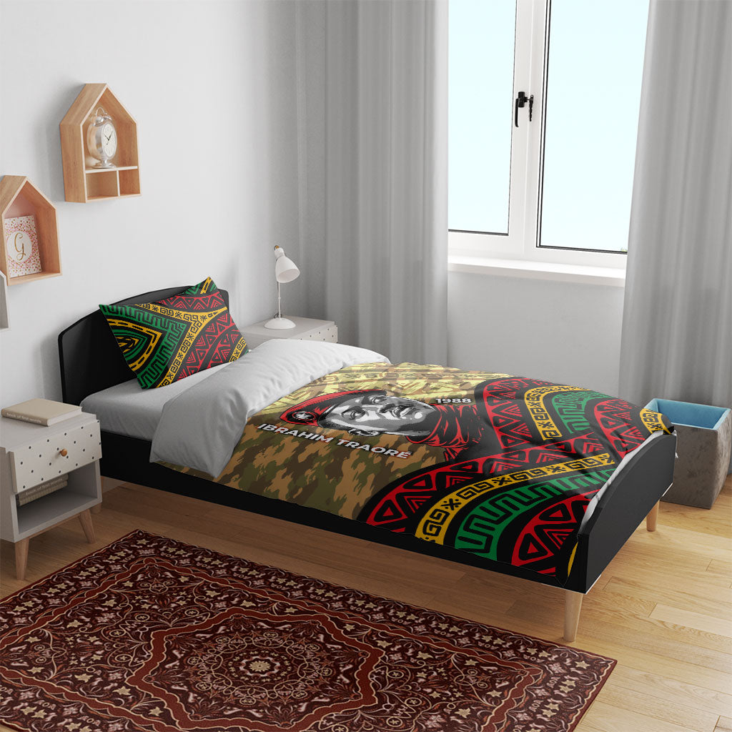 Ibrahim Traore Burkina Faso Bedding Set West African Revolutionary Art