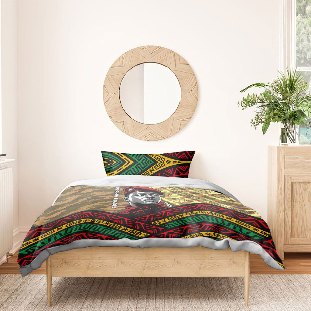 Ibrahim Traore Burkina Faso Bedding Set West African Revolutionary Art