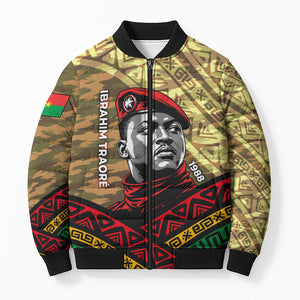 Ibrahim Traore Burkina Faso Bomber Puffer Jacket West African Revolutionary Art