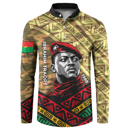 Ibrahim Traore Burkina Faso Button Sweatshirt West African Revolutionary Art