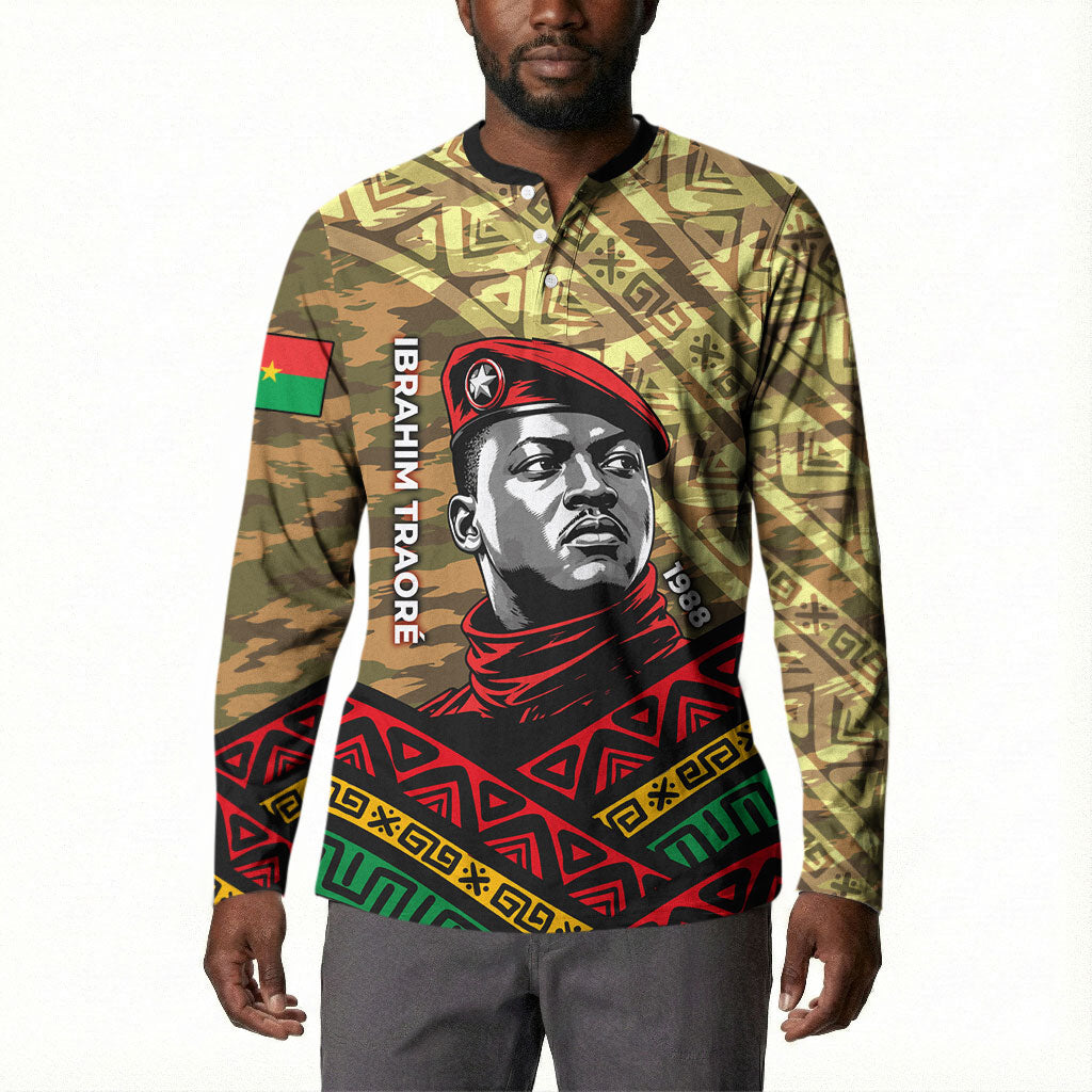 Ibrahim Traore Burkina Faso Button Sweatshirt West African Revolutionary Art