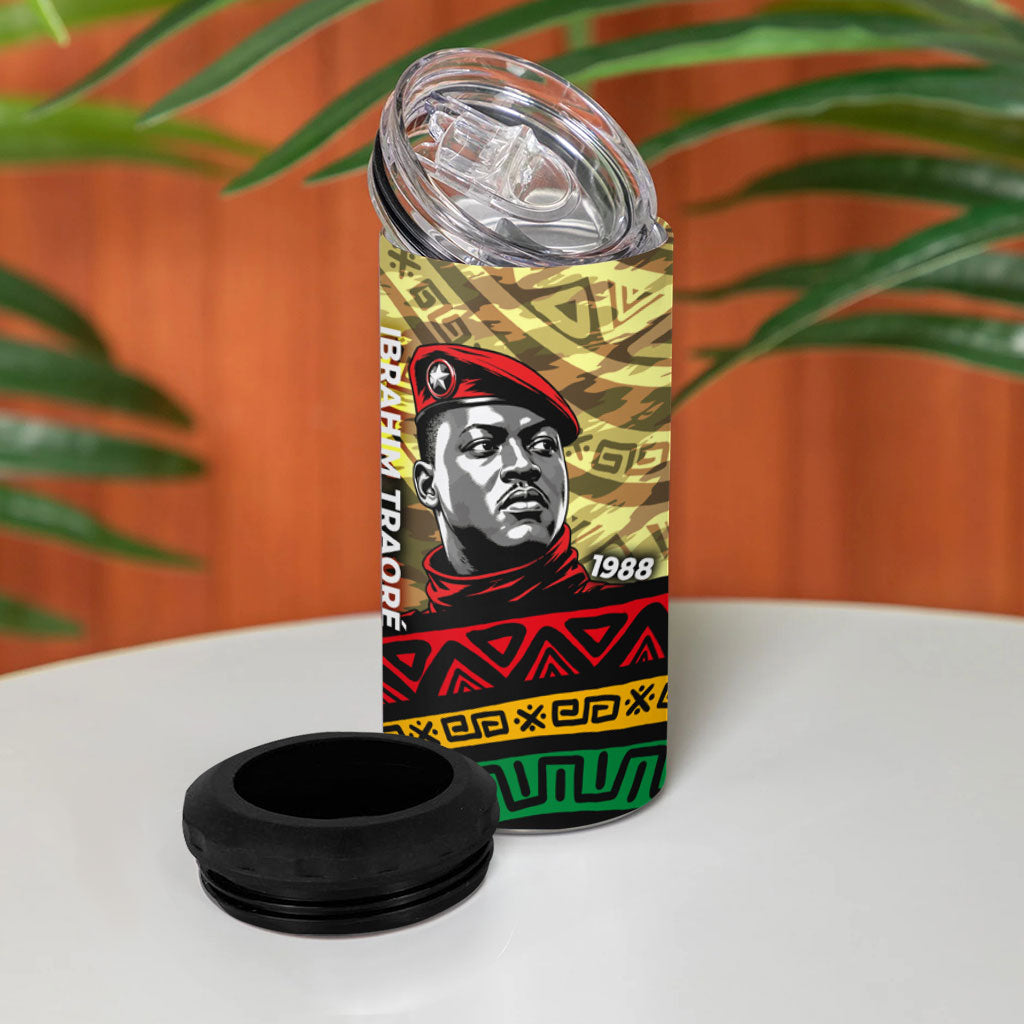 Ibrahim Traore Burkina Faso 4 in 1 Can Cooler Tumbler West African Revolutionary Art