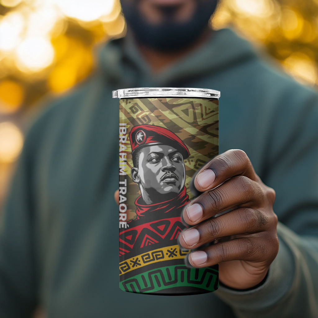 Ibrahim Traore Burkina Faso 4 in 1 Can Cooler Tumbler West African Revolutionary Art