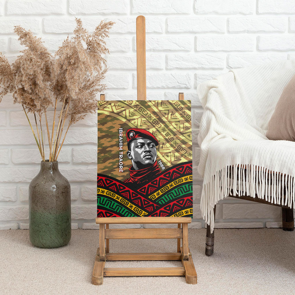 Ibrahim Traore Burkina Faso Canvas Wall Art West African Revolutionary Art